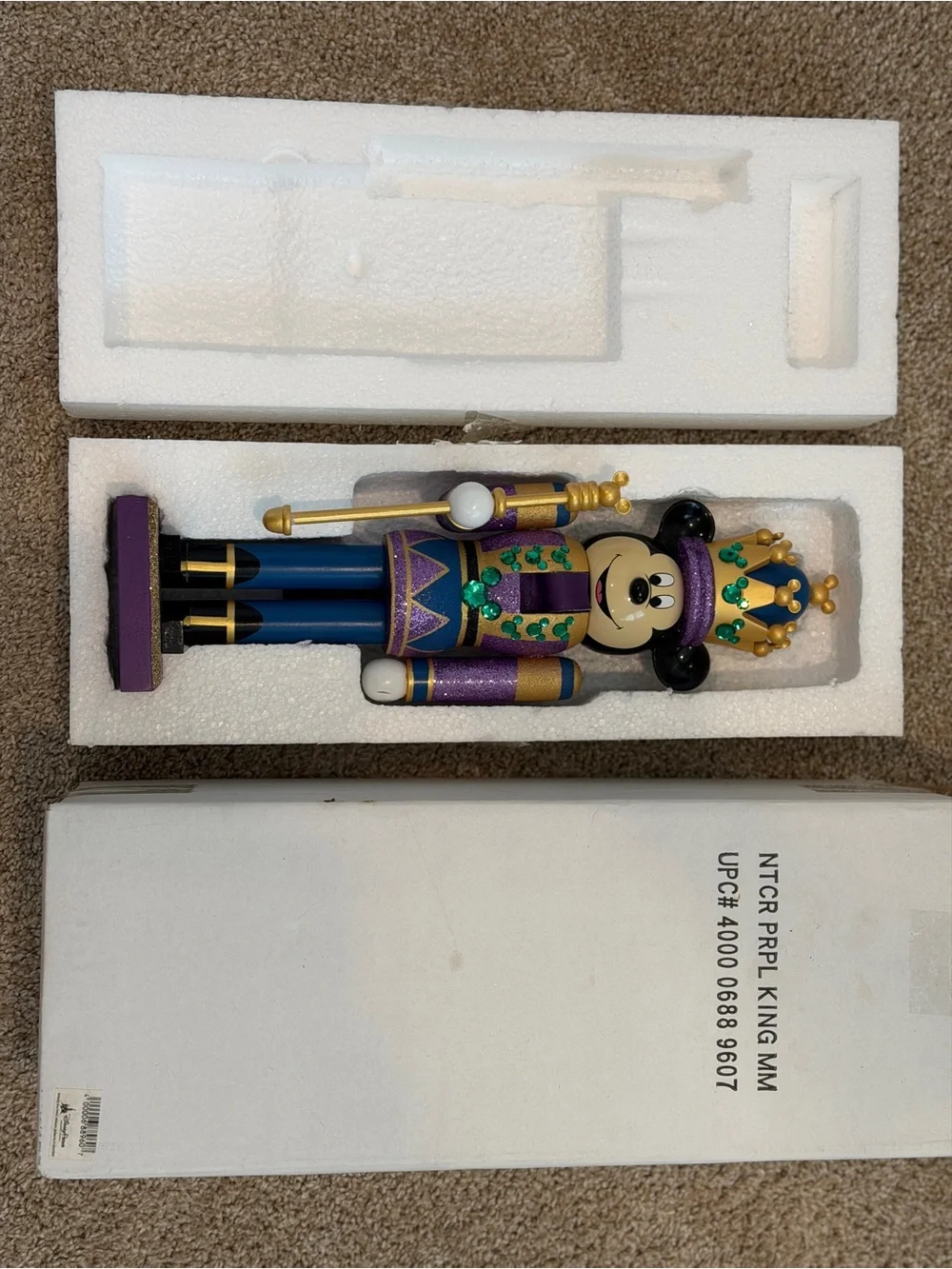 Disney Parks Mickey Mouse Purple King First Edition Nutcracker Figure